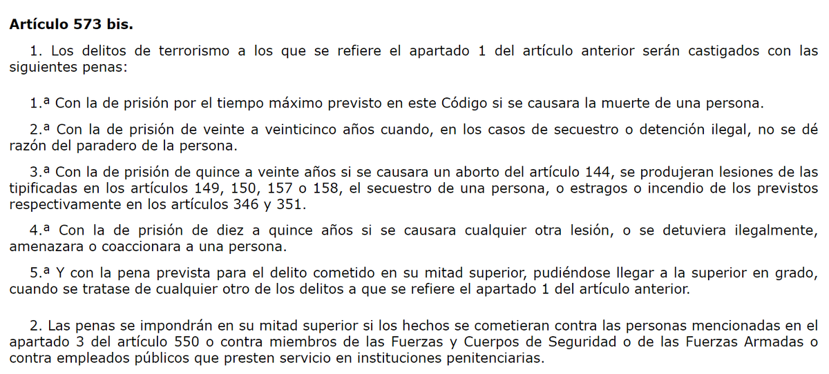 Adrian_1194's tweet photo. @xqTTs Terrorismo pueden ser muchas cosas. Puede ser un delito contra la salud pública (trafico de drogas) con el objetivo de desestabilizar las estructuras económicas del estado o alterar la paz social. 

Los ordinales 1º a 4º son un ejemplo de lo que queda excluido de la amnistía. https://t.co/yvlE248B3D