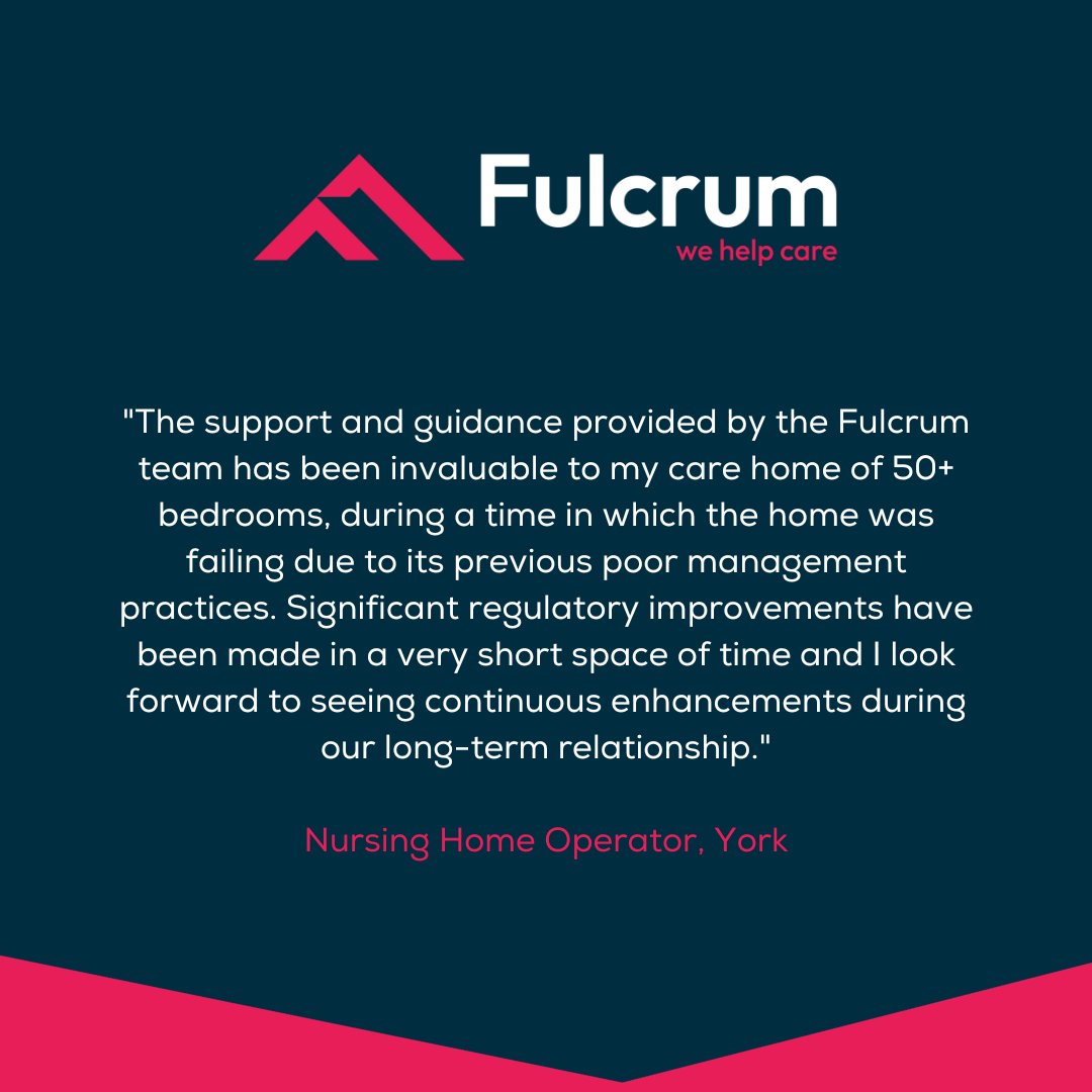 Thank you to our loyal customers for your fantastic reviews! ❤️ Hearing first-hand how our service has improved a struggling care facility reaffirms the work that we do. Let us know how we did by emailing info@fulcrum.care today. ✉️ #FulcrumCare