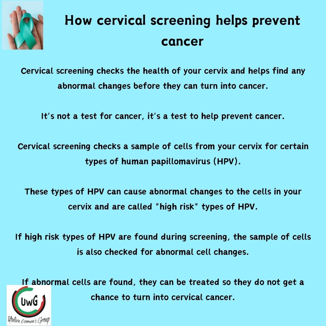 A smear test is very important, never say no to getting tested.  Don't ignore your smear test letter, get your appointment booked as soon as possible 

💎Prevention 
💎Get Treated
💎Risks
💎changes

#Utulivu #CervicalCancer #prevention #smeartest #screening #CancerAwareness