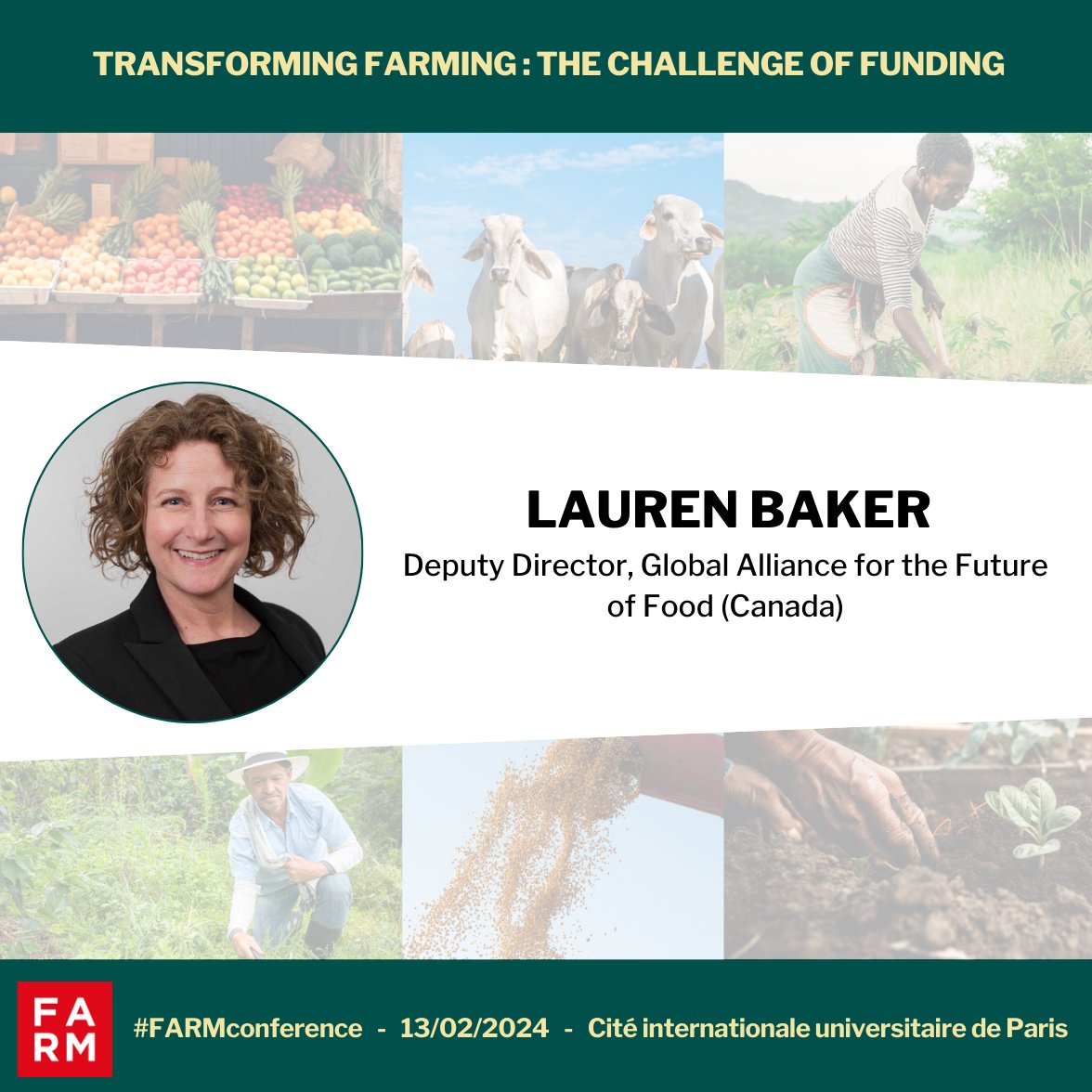 We need to transform #FoodSystems for a better future for our planet. Mobilizing more finance is key to making this change. Join our Deputy Director @laurenObaker discuss this topic with other experts at @FondationFARM conference. 🗓️ 13 Feb Register: bit.ly/3SuJnhi