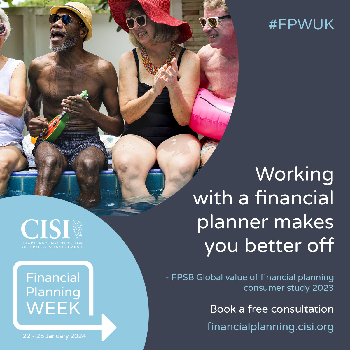 CISI's tweet photo. It's Financial Planning Week 2024! Research shows clients of a professional financial planner experience a higher quality of life, and more financial confidence and satisfaction.

Book a free consultation: https://t.co/KmUnI5aRjo

#FPWUK #financialplanning https://t.co/dbmrRWQNtS