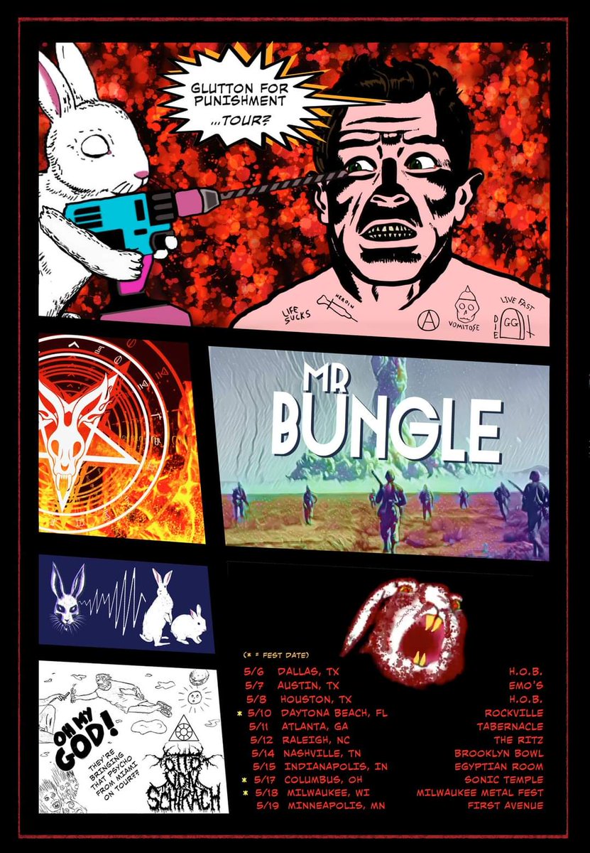 Vokalist Mike Patton'ın yer aldığı gruplardan biri olan Mr. Bungle, bu yıl gerçekleştirmeyi planladığı turne için yeni konserler duyurmaya devam ediyor. #faithnomoreturkey #mrbungle #mikepatton #treyspruance #trevordunn #scottian #davelombardo