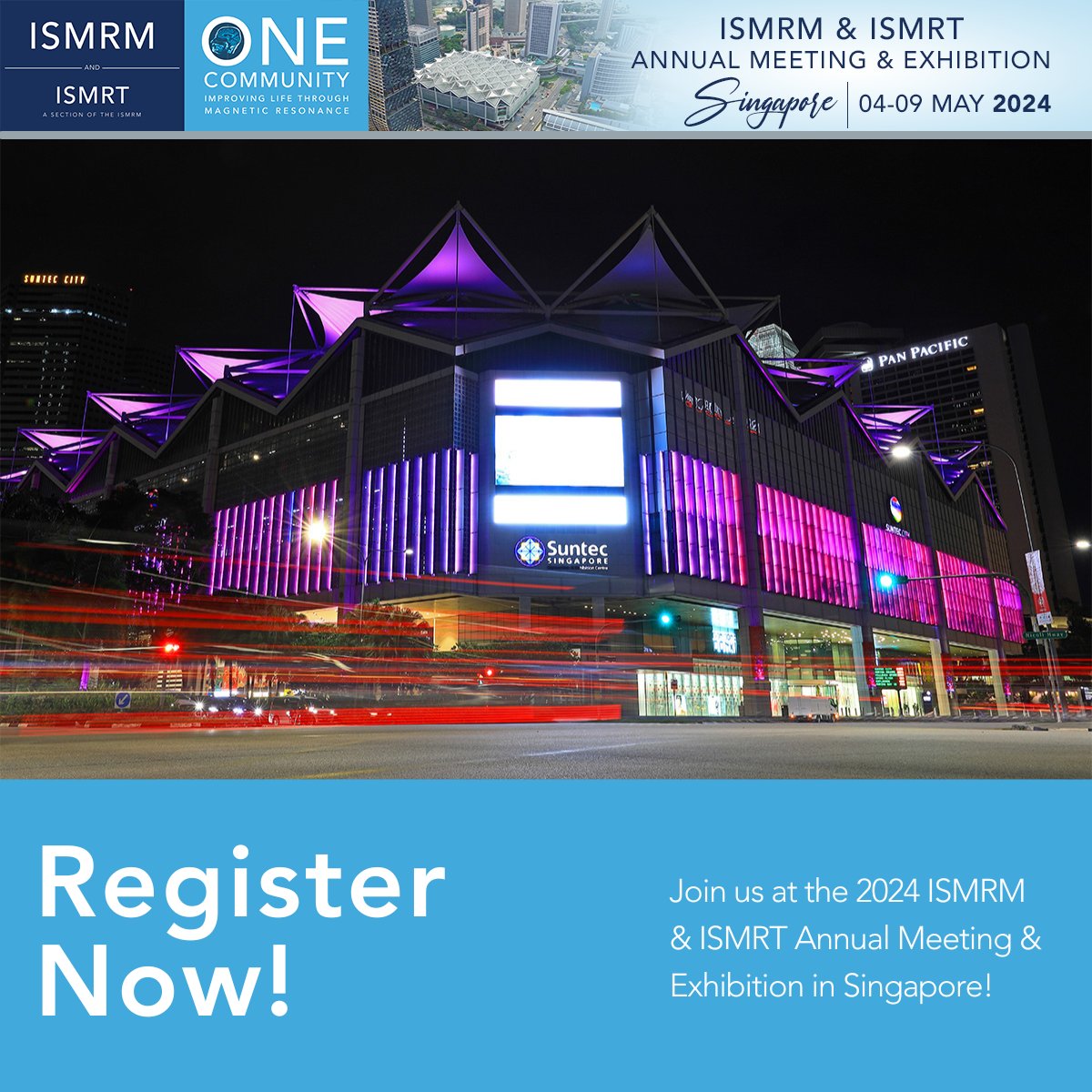 We can't wait to see you in Singapore — REGISTER NOW for the ISMRM & ISMRT Annual Meeting & Exhibition! bit.ly/3ML188V Secure your housing and book your hotel room on the official housing site: bit.ly/3GJE5be #ISMRM #ISMRT #Singapore #MRI #MagneticResonance