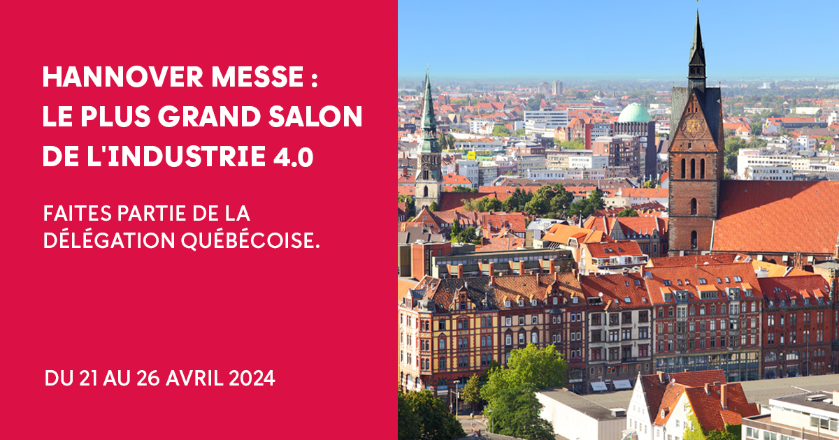 🇩🇪 Du 22 au 26 avril, découvrez les nouvelles tendances en matière de technologies industrielles et rencontrez les chefs de file du milieu à <a href="/hannover_messe/">HANNOVER MESSE</a>.
Joignez-vous à nous!
➡️ bit.ly/3tQ7nSL

#missionAcclr #HM24 #manufacturier #technologies #énergie #ingénierie