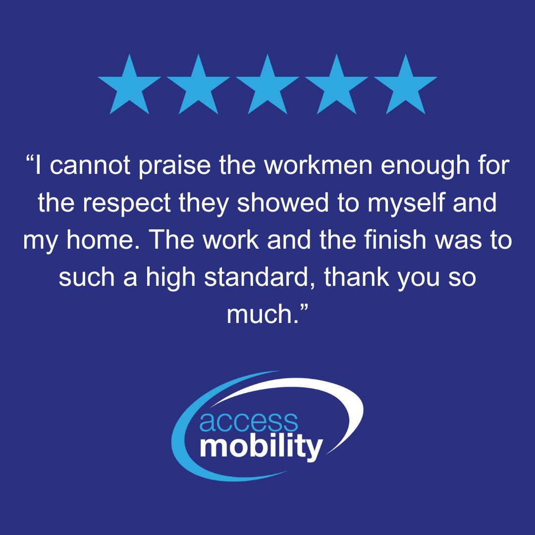 AccessMobil's tweet photo. It's what we do😊 

Another great review from a customer we have helped. Whether you're a private homeowner or a council looking to adapt homes, get in touch. Email us at info@accessmobility.co.uk or call 01444 242415. https://t.co/sPI8FFZJTP