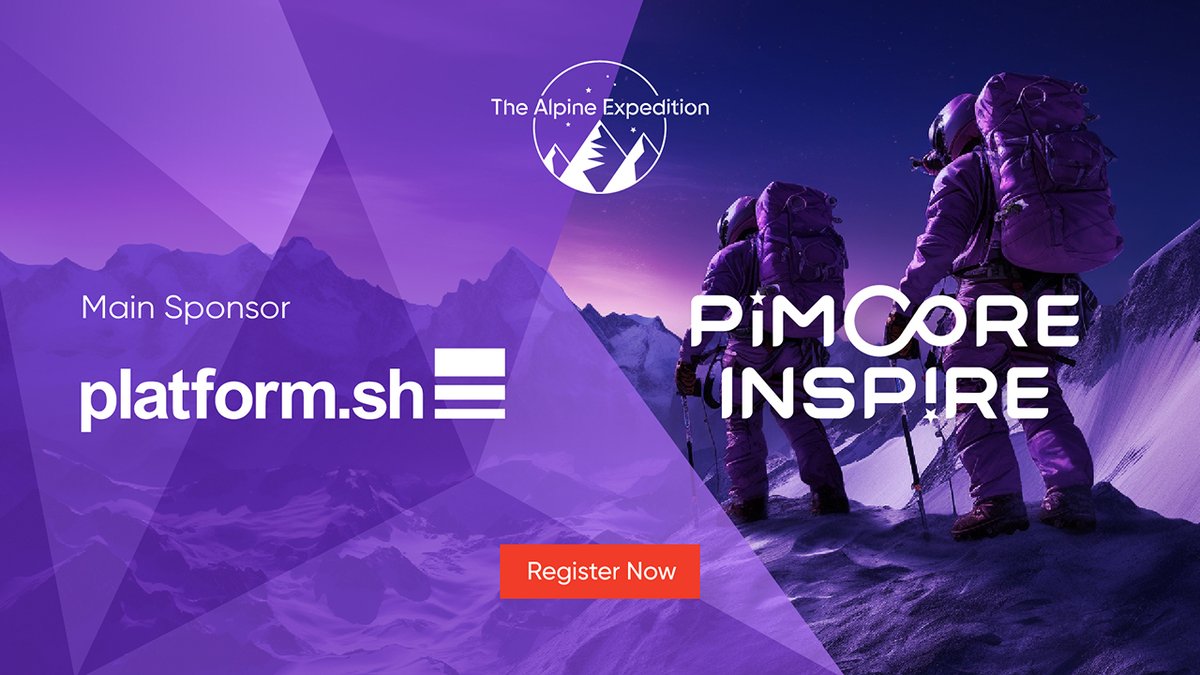 pimcore's tweet image. 🚨Exciting news! We are thrilled to announce the main sponsor for #Pimcore Inspire at the heart of the Austrian Alps. A heartfelt thank you to @platformsh for powering this unique adventure with us!💜 Secure the last Early Bird Tickets🚀➡️ pulse.ly/4mueska4an #Inspire2024