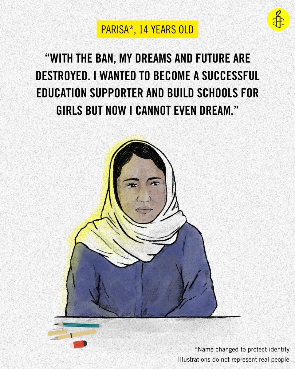 The Taliban must be held accountable for depriving millions of girls from seeking their right to education. The international community must not give up on girl's education in Afghanistan. @AmnestysAsia 📚🇦🇫

#SpeakUpForAfghanWomen #EducationForAll #InternationalDayOfEducation