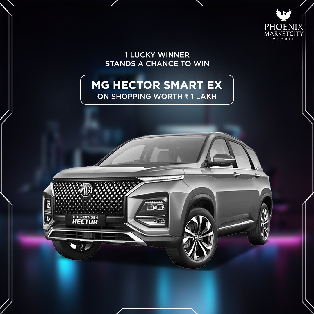 MarketcityKurla's tweet image. Charge up your tech dreams with high-voltage deals from @cromaretail.

Win an assured meal for 2 at @dobaraaindia on shopping worth Rs. 1 lakh or more. Plus, one lucky winner will stand a chance to win an MG HECTOR SMART EX!

See you at #PhoenixMarketcityMumbai!

#ElectronicsFest