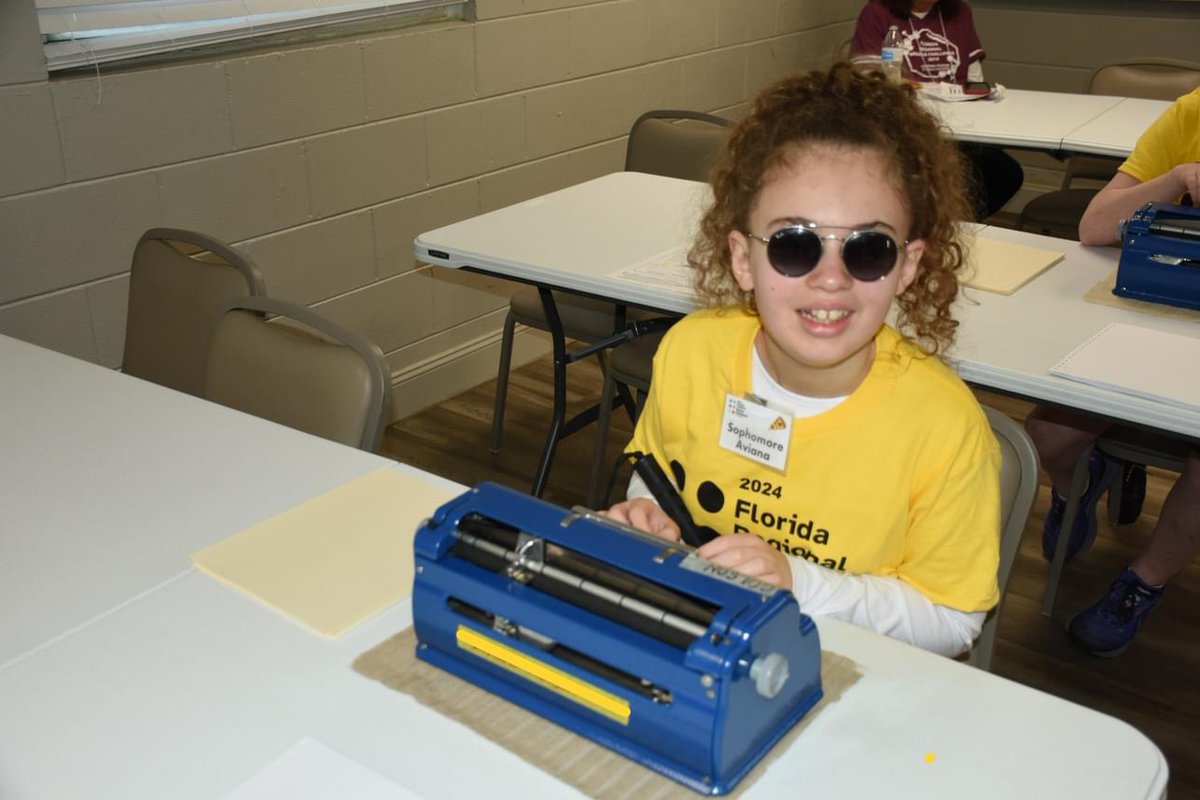 ColsonES's tweet photo. Avi recently participated in this year's Braille Challenge.
She placed 1st in the Sophomore Category, competing against 5th and 6th grade students. Later this year, Avi will learn if she's eligible to compete at Nationals in California for a 3rd year in a row. #ColsonProud https://t.co/uwihNBPGwC