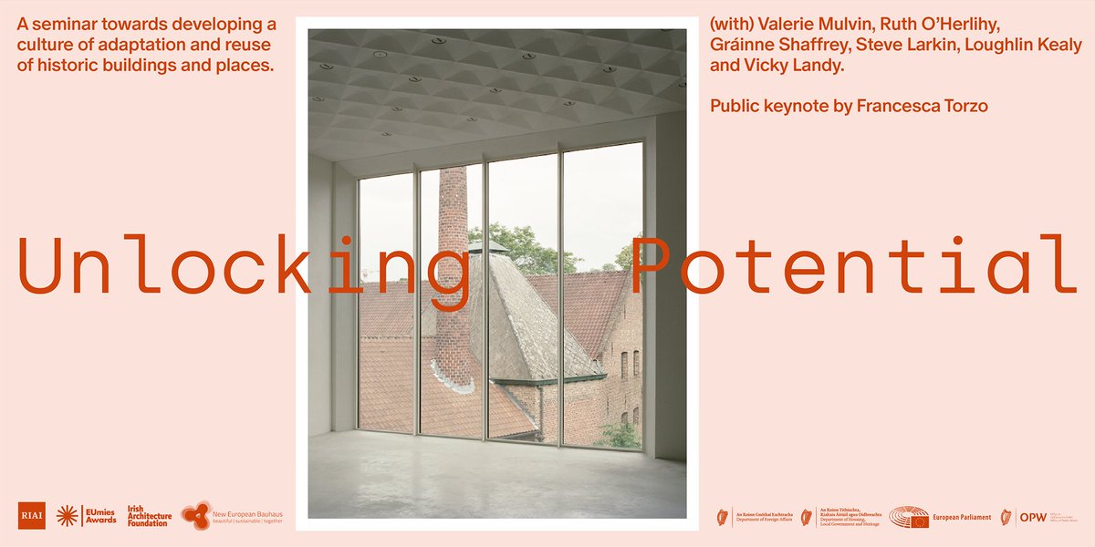 We're excited to present Unlocking Potential @EUmiesAwards #exhibition @dublincastleOPW 12 Feb, 2-8pm. Hear from Francesca Torzo, @mcmarchs, @GrainneShaffrey, Steve Larkin, Loughlin Kealy & @rkdarchitects on developing a culture of adaptation & reuse. bit.ly/Unlocking-Pote…