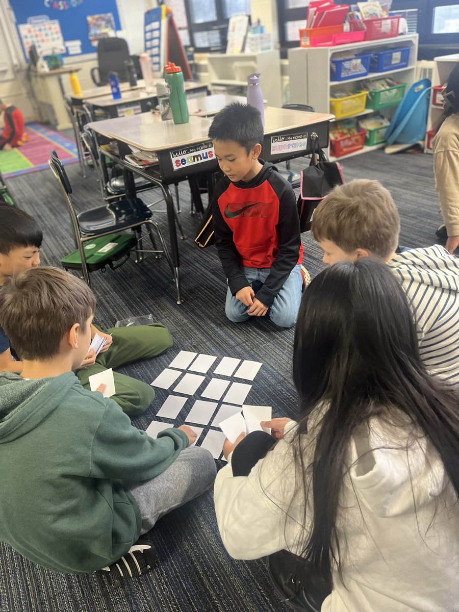 These 3rd graders students playing a memory game with antonyms! <a href="/EastMaine63/">EastMaine63</a> #63empower #wordstudy