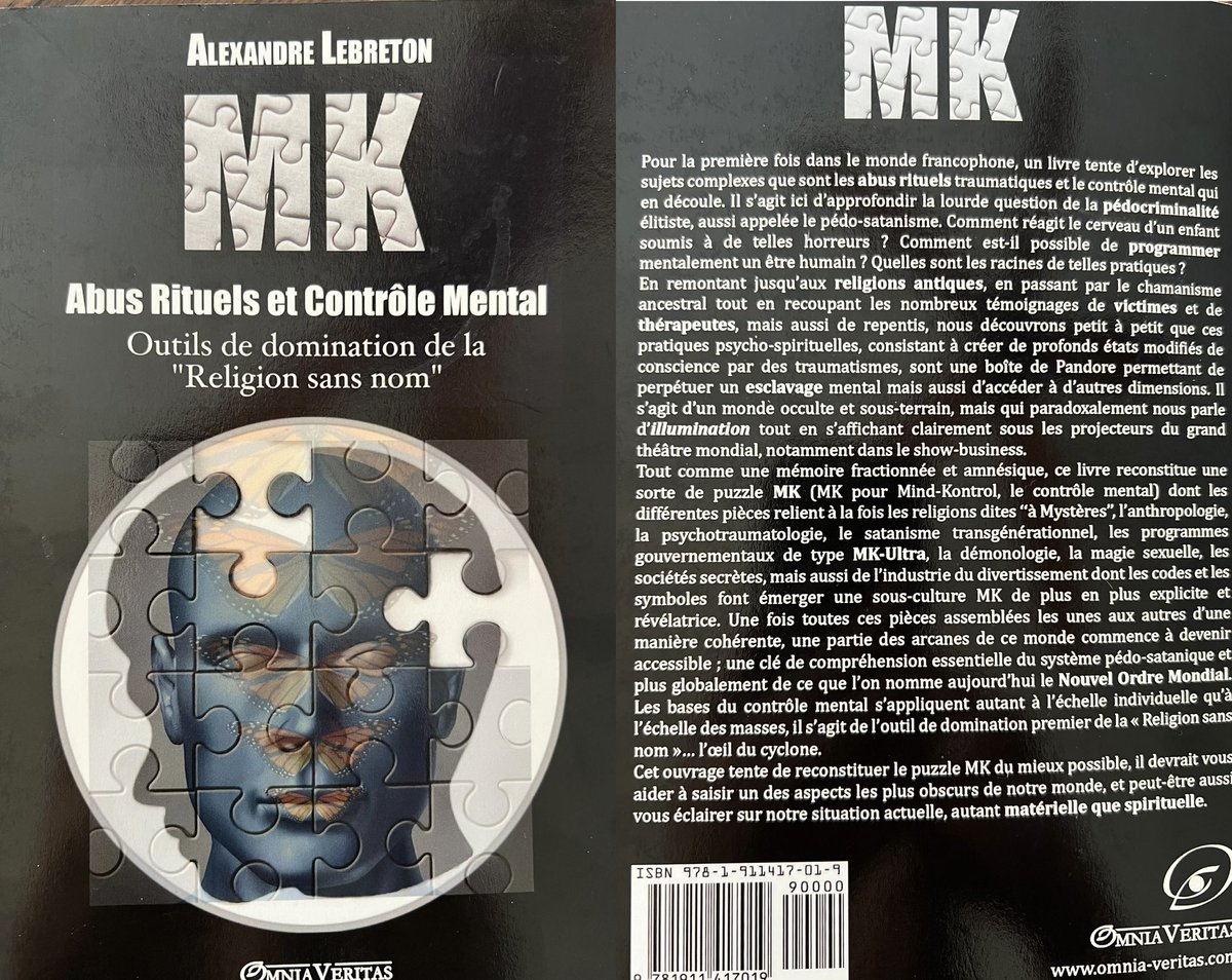 sylviamiami1776's tweet photo. 🇫🇷🔥✍️📚Alexandre Lebreton « MK - Abus Rituels & Contrôle Mental….

🔴 C’est avec un immense plaisir que j’ai remis, entre les mains de Mike Smith @Crux41507251 (Out of Shadows & https://t.co/Nn575bGg7j ) et de @LizCrokin ,  le livre d’Alexandre Lebreton @mk_polis une œuvre inégalée explorant le MK Ultra, les rituels sataniques, les différentes formes de manipulation, ect… (✅Lire 4ème de couverture en copie d’écran ci-dessous, 📚disponible en français & en anglais). ⚠️Il lui a fallu 14 ans de recherches et 2 ans d’écriture pour nous offrir ce précieux ouvrage publié en 2016.

🔴Pourquoi était-il intéressant de leur remettre cet ouvrage ? Car les recherches extrêmement poussées et détaillées d’Alexandre corroborent ce qu’exposent « Out of Shadows » et « Into the Light » depuis des années. Into the Light met plus précisément en lumière la manipulation psychologique dans les médias et les masses. Vous y trouverez des experts en opérations psychologiques et en manipulation des médias grand public tels que le @GenFlynn , @laralogan , @briangamble_v1 , le Dr Keith Rose @TheScalpeledge , @boonecutler et Mike Smith @Crux41507251 . 
Ce documentaire apporte un point de vue impartial sur le contrôle exercé par des opérations psychologiques. N’ayons pas peur de défendre la vérité en la partageant…‼️

🔴 Prochainement, je vous partagerai mes dernières interviews exclusives avec Mike Smith, Liz Crokin et Brian Gamble qui exposent ces sujets depuis des années… 

🔴 Voir ou revoir mon Interview Exclusive avec Mike Smith. Dans le descriptif, vous y trouverez TOUS les LIENS IMPORTANTS⚠️ ➡️✅ https://t.co/2kt1yvzomz .

🔴 Je vous encourage vivement à vous procurer le livre d’Alexandre Lebreton si ce n’est pas déjà fait : 

📚 Link to find the book en English Alexandre Lebreton - MK Ultra - Ritual Abuse and Mind Control: Tools of domination for the nameless religion https://t.co/SXfjMNm52R

📚 Lien pour trouver le livre en français Alexandre LeBreton - MK Ultra - https://t.co/FESYvzR9KS

📚 Lien du blog d’Alexandre Lebreton  https://t.co/VmdrNtfNZz 

🇺🇸🔥✍️📚I had the immense pleasure of handing over Alexandre Lebreton’s book to Mike Smith (Out of Shadows & https://t.co/Nn575bGg7j) and Liz Crokin. This unparalleled work delves into MK Ultra, satanic rituals, various forms of manipulation, etc. (✅Read the back cover in the screenshot below, 📚available in French & English). ⚠️It took him 14 years of research and 2 years of writing to present this precious work published in 2016.

🔴Why was it interesting to give them this book? Alexandre’s extremely thorough and detailed research corroborates what “Out of Shadows” and “Into the Light” expose. “Into the Light” specifically highlights psychological manipulation in media and the masses. You’ll find experts in psychological operations and mainstream media manipulation such as General Michael Flynn, Lara Logan, Brian Gamble, Dr. Keith Rose, Boone Cutler, and Mike Smith. This documentary provides an impartial perspective on the control exerted by psychological operations. Let’s not be afraid to defend the truth by sharing it…

🔴 Soon, I’ll share my latest exclusive interviews with Mike Smith, Liz Crokin, and Brian Gamble, who have been addressing these issues for years…

⚠️ Link to find the book above ⬆️ 

🇺🇸🦅🇫🇷 Sylvia Miami 🇫🇷🦅🇺🇸

🔴 N’oubliez pas de vous abonner à mon nouveau compte Twitter (le 4ème 😅) ✅ https://t.co/6fMhcncOkw

🔴 Tous mes liens en un seul clic, suivez-moi / All my links in one click, follow me ✅ https://t.co/c55iTiekh0

Merci 
@mk_polis
@ALFPedopolis @Pedopolis pour votre fantastique travail d’éveil 🙏

🔴 Même si mes # sont complètement invisibilisés, je continue à les utiliser 😉

#sylviamiami 
#Mkultra #manipulationdesmasses #manipulation #mindkontrol 
#outofshadows 
#intothelight 
#brushfires