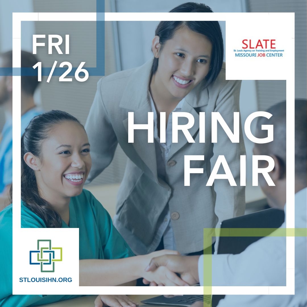 Join us at the HIRING FAIR on FRI, 1/26, 9 AM - 12 PM at 1520 Market St, 63103 (1st Fl) *In place of registration, complete your profile at jobs.mo.gov before the event. For inquiries, call (314) 589-8000. #JobFair #Hiring #HiringFair #EmploymentOpportunities #STL
