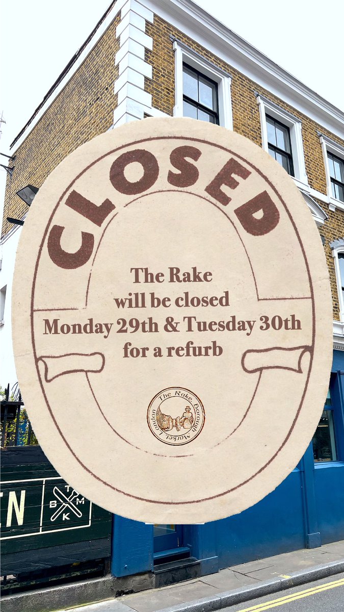 We are closed Monday &amp; Tuesday next week for a quick refurb!