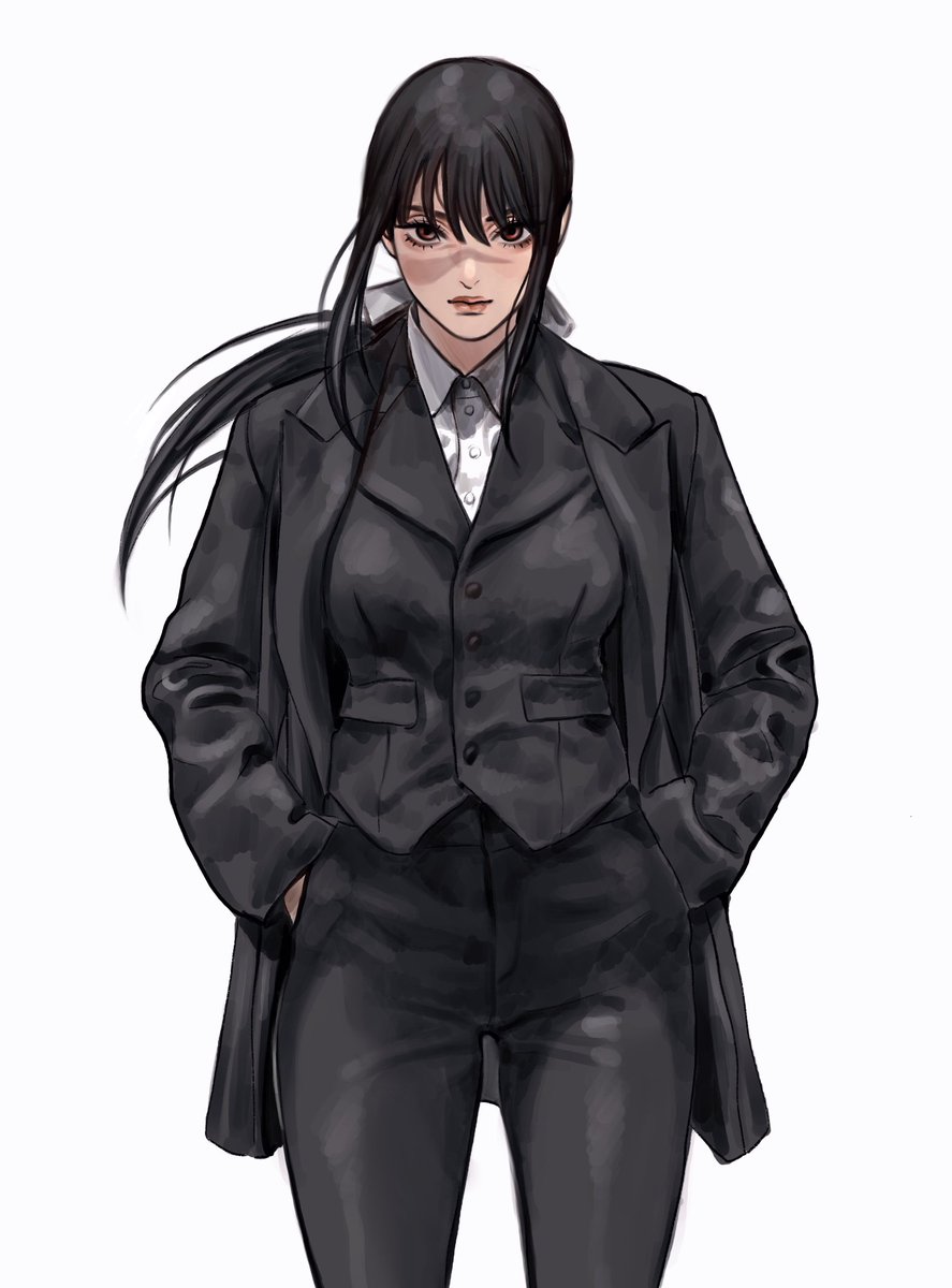 Utahime in a suit