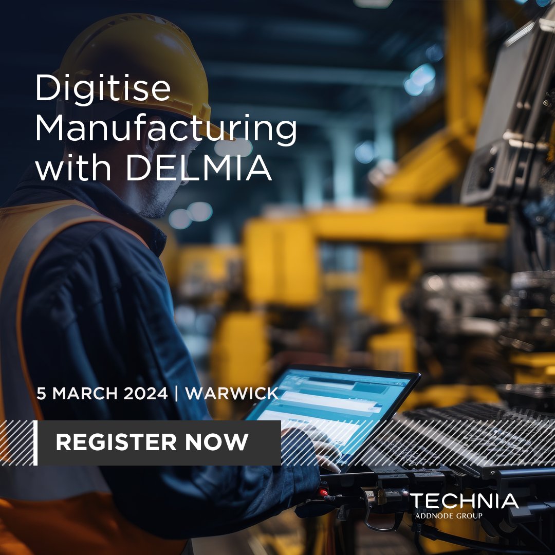 TECHNIA_UK's tweet image. Join us &amp;amp; @Dassault3DS to learn how to digitize your manufacturing process using #DELMIA. 

➡ Network with experts &amp;amp; OEM's 
➡ Optimise your production systemes &amp;amp; solutions
➡ Connect virtual &amp;amp; real worlds to collaborate, model &amp;amp; simulate

Register now hubs.la/Q02hzHWm0