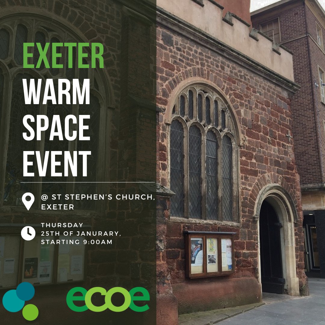 Tomorrow Jack will be attending @ECOEtalk's Warm Space Event at St Stephen's Church in Exeter! 

He'll be happy to answer any inquiries or questions you may have about our Lendology Loans! 🏠🌱