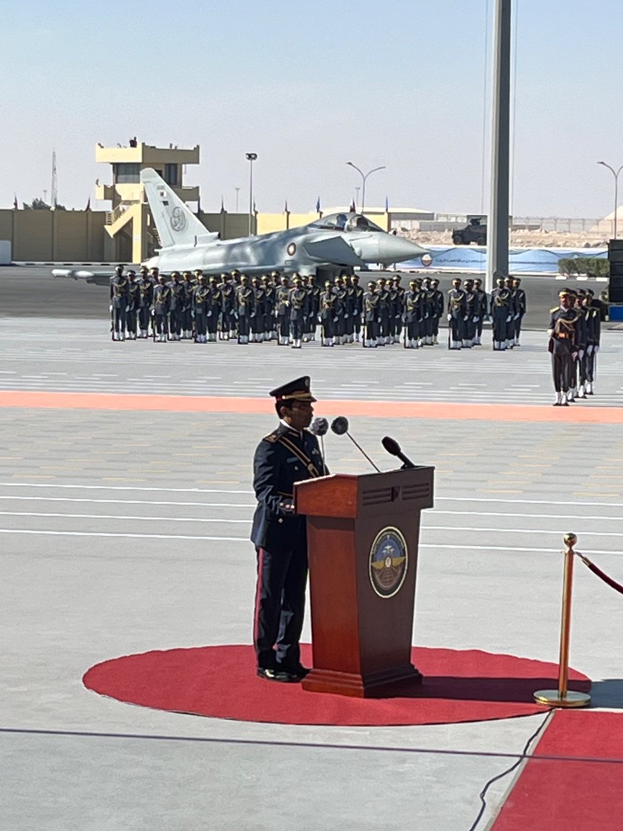 An honour to represent the RAF College yesterday at the Qatar Emiri Air Force Air Academy’s 11th Batch Graduation Ceremony. It was a pleasure to meet the graduating officers and also four RAF student pilots completing their Basic Flying Training at the Academy. #NoOrdinaryJob