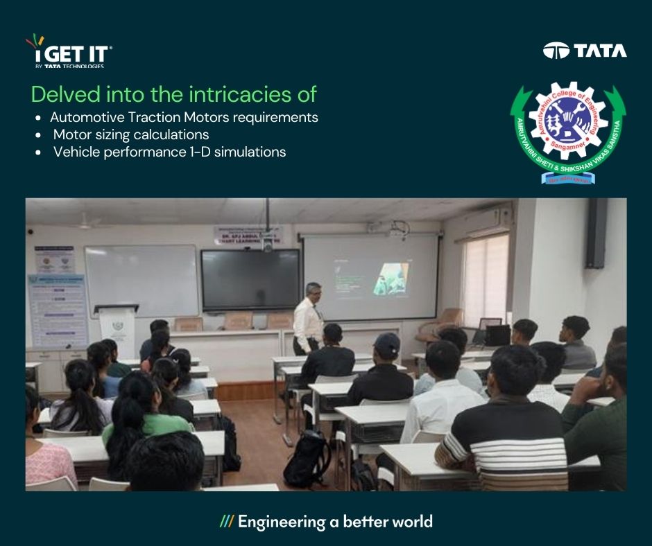 myiGETIT's tweet image. Engaging Session at Amrutvahini College of Engineering! iGET IT&apos;s EngAge program, led by Kedar Gokhale, explores vehicle propulsion and electric drivetrain insights. Shaping future engineers with commitment and brilliance! 🚗🔧🌐 #iGETITEngAge #EngineeringFuture