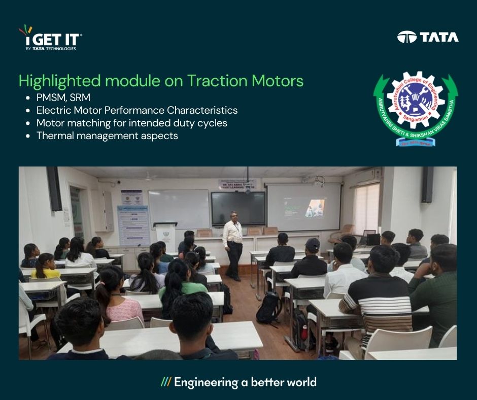 myiGETIT's tweet image. Engaging Session at Amrutvahini College of Engineering! iGET IT&apos;s EngAge program, led by Kedar Gokhale, explores vehicle propulsion and electric drivetrain insights. Shaping future engineers with commitment and brilliance! 🚗🔧🌐 #iGETITEngAge #EngineeringFuture
