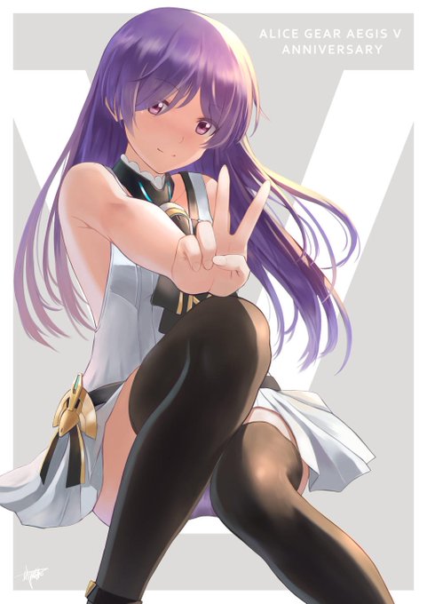 再掲
5周年時描いた奈々です～
#アリスギア6周年 #アリスギアお絵かき 