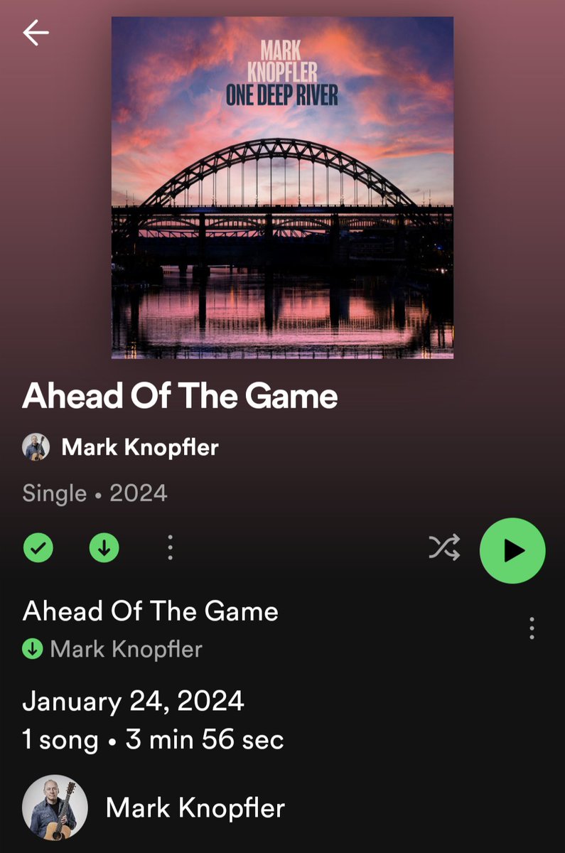 Needed this great news. 🎸 79 days to the new MK album we've been waiting for...  #MarkKnopfler #OneDeepRiver