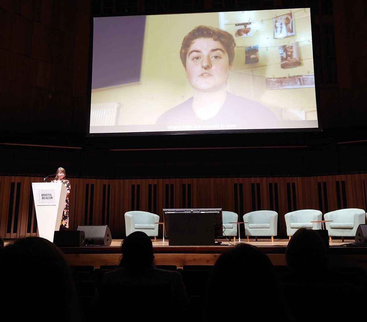 #abo2024 NOYO violinist Cass and harpist Holli and other young musicians were part of the opening speech today @aborchestras. Cass spoke of the need for all orchestras to become more accessible - not think it's good enough to leave disabled musicians to find us or @Paraorchestra