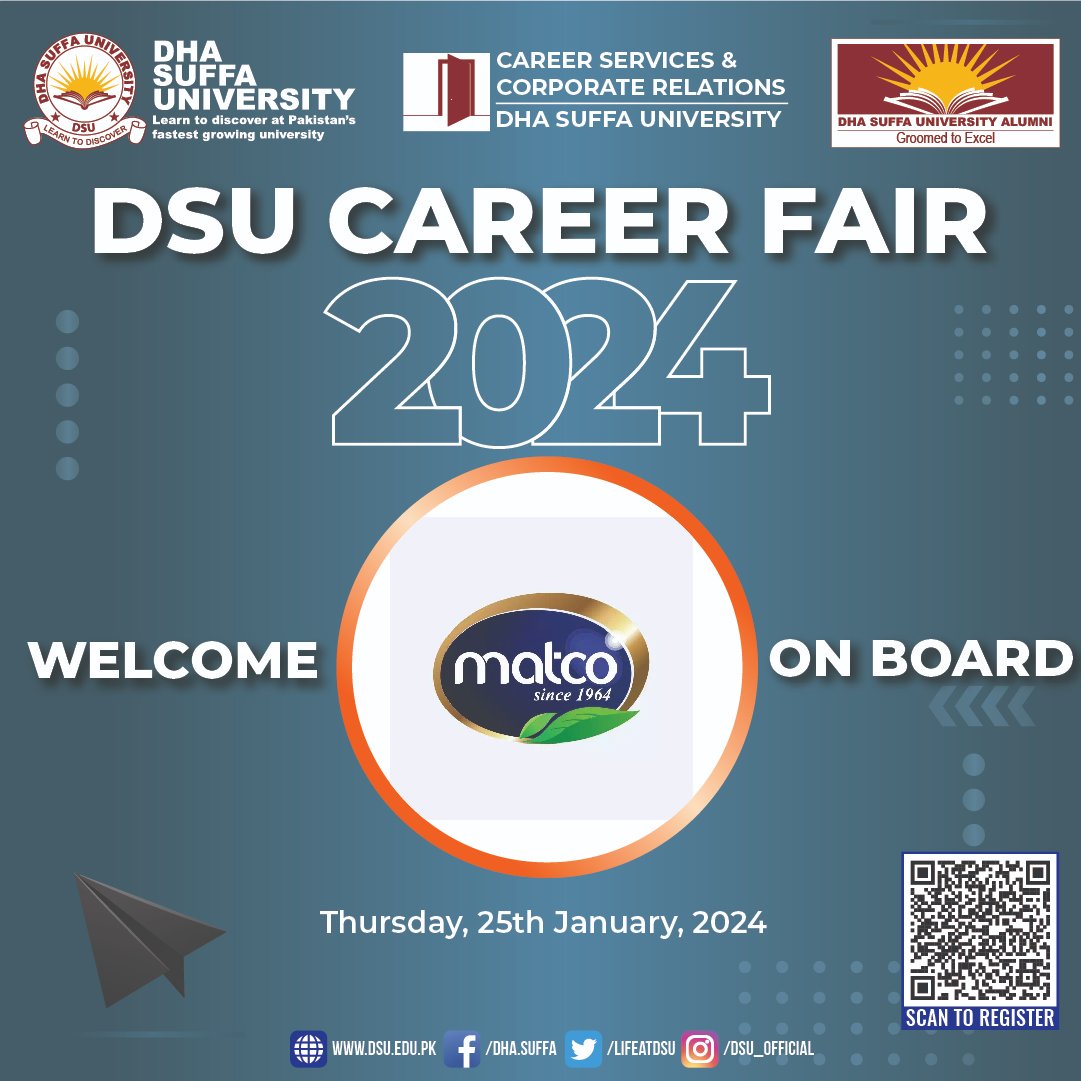 DSU CAREER FAIR 2024

WELCOME ON BOARD MATCO

#DSU #dsucareerfair #dsucscr #DSUALUMNI