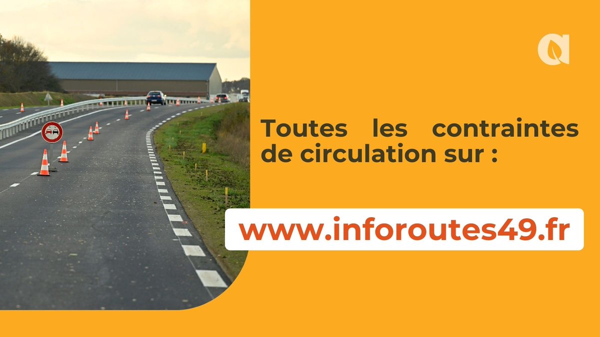 Maine_et_Loire's tweet photo. 🚨 #inforoutes49 | En raison des mouvements sociaux en cours, plusieurs blocages routiers sont annoncés en #MaineEtLoire :
- Sud du Lion-d'Angers : giratoire du Super U, RD775
- Ouest de Baugé : giratoire du Super U, RD766
- Sud de Brissac : giratoire du Leclerc, RD748 https://t.co/qSHQWIFdNs