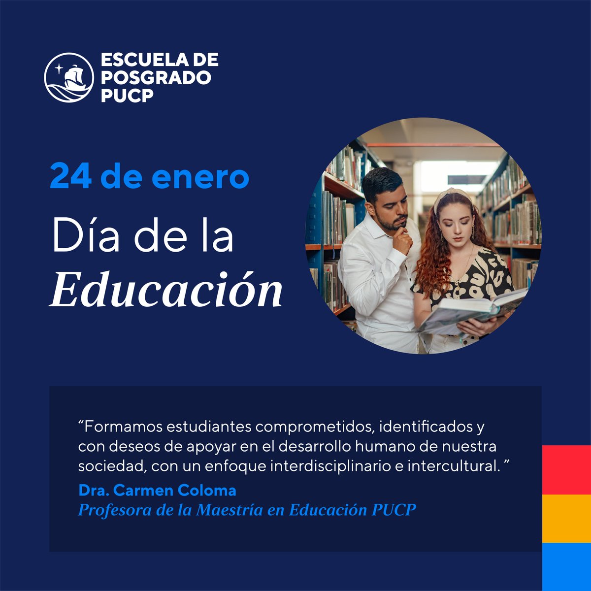 #DíaDeLaEducación | ¡Saludamos a todos los #DocentesPUCP y #EstudiantesPUCP de nuestros programas de educación, quienes contribuyen con el avance de la educación en nuestra sociedad! 👏

#Educación #Docentes #PUCP
