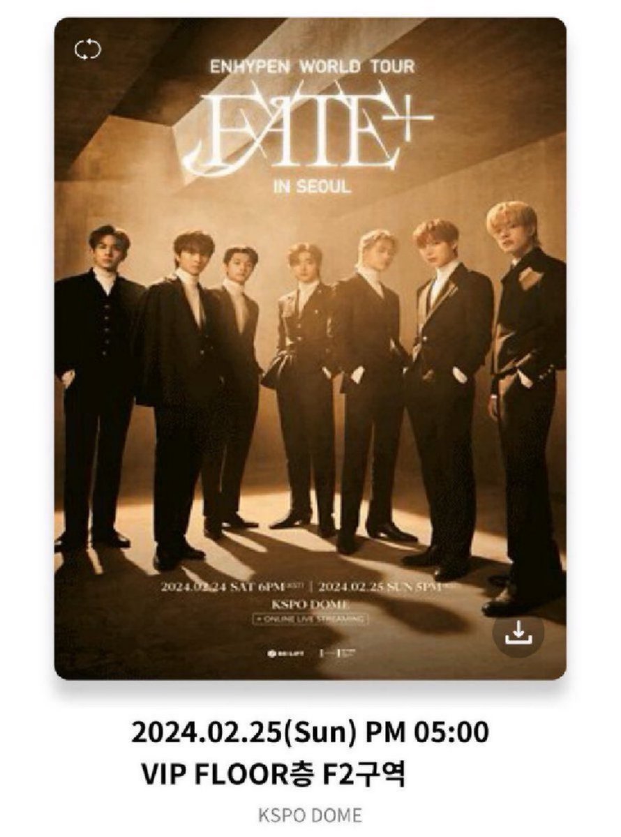 yangdo262726's tweet photo. 엔하이픈 페이트 콘서트 앙콘 양도
ENHYPEN FATE PLUS concert ticket sell 

2/25 day2 막콘
VIP F2구역 실질 4열

티미포 제시해서 옵챗이나 디엠주세요!
70 쿨거
https://t.co/hQMb5qcPqf https://t.co/G3j9yTIzjr