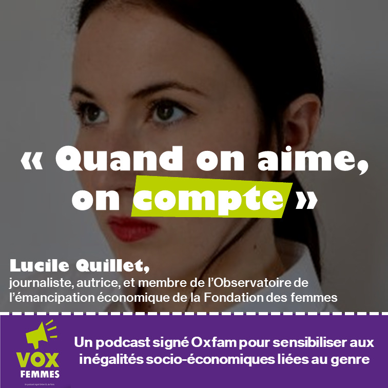 🎙️ Dans Voxfemmes, un podcast signé Oxfam, les bénévoles du groupe local de Paris donnent la parole à <a href="/Lucile_Quillet/">Lucile Quillet</a>.

Un épisode à écouter d'urgence pour tout comprendre des inégalités économiques qui persistent au sein des couples.

Pour écouter ⬇️
open.spotify.com/episode/2EItcw…