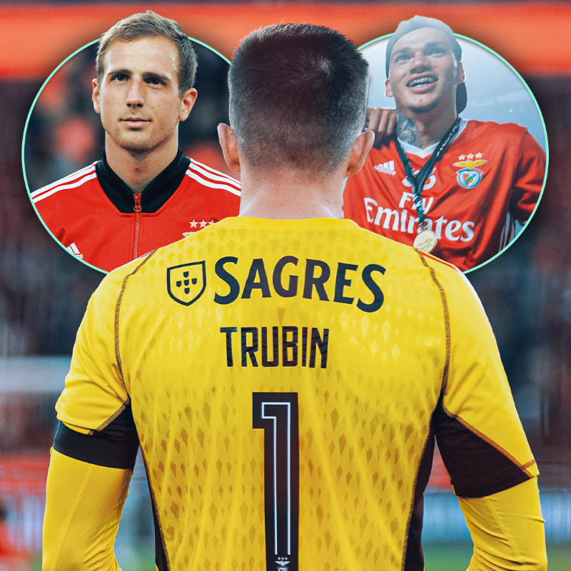 Squawka's tweet photo. Anatolii Trubin has a higher save percentage than any other goalkeeper in Europe's top seven leagues this season (360+ mins):

◎ 14 games
◉ 85.7% save percentage
◎ 36 saves made
◎ 8 clean sheets
◎ 6 goals conceded

Benfica's goalkeeper scouting is unreal. ✊
