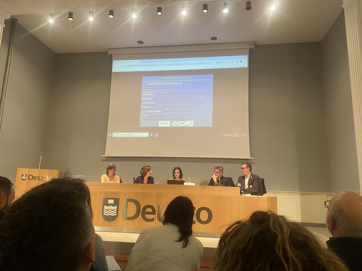 Profesionales del programa Hiranka acudimos a la Universidad de Deusto a la Comunidad de Aprendizaje sobre el Trabajo en Red en Salud Mental, organizada por el Master de Psicología de la Intervención Social. #SaludMental