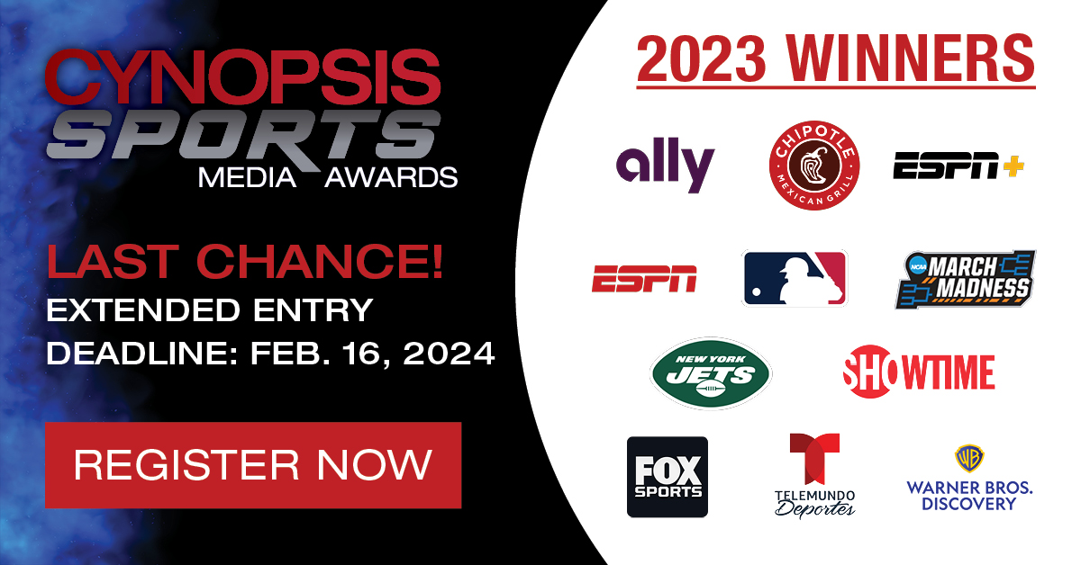 Have you entered for Sports Media Awards? We know the beginning of the year is crazy, which is why we're offering an extended entry deadline through February 16th, 2024 at 11:59 PM ET! Join the winners' circle and enter now: cynopsis.com/events/2024-sp…