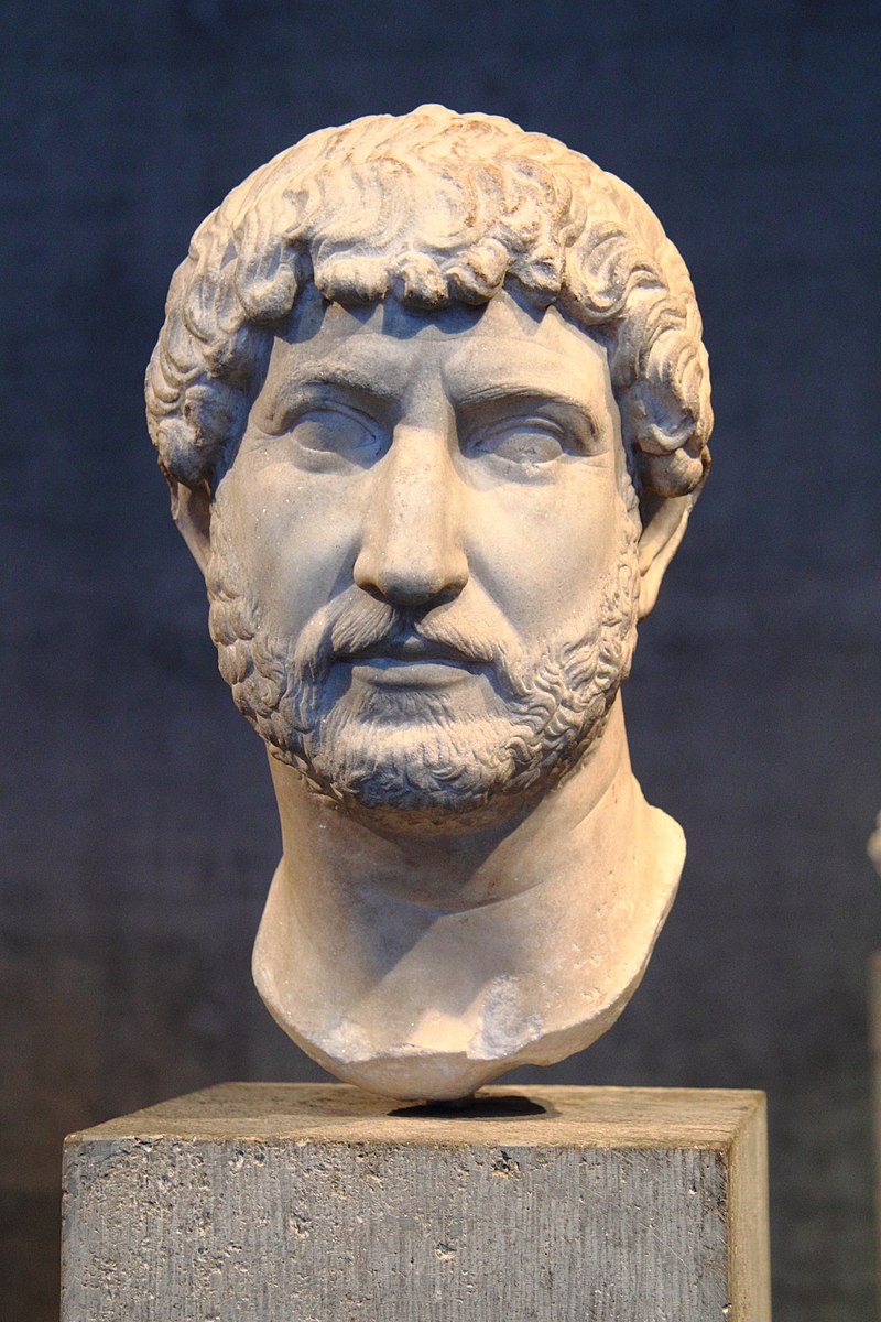 Happy Birthday Emperor Hadrian! 🎉 Born on January 24, 76 CE, in Italica, Spain. A lover of Greek culture, first bearded emperor, and visionary architect who left an everlasting legacy.  #HadrianDay #RomanEmperor 
Photo: Bust of Emperor Hadrian (130 CE) housed in Munich, Germany