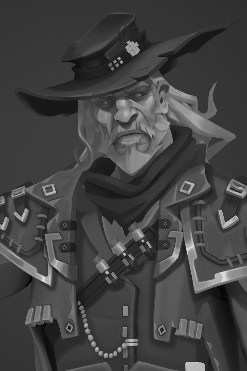 Chipping away bit by bit on the greyscale pass…
#handpainted #characterart #gamedevelopment