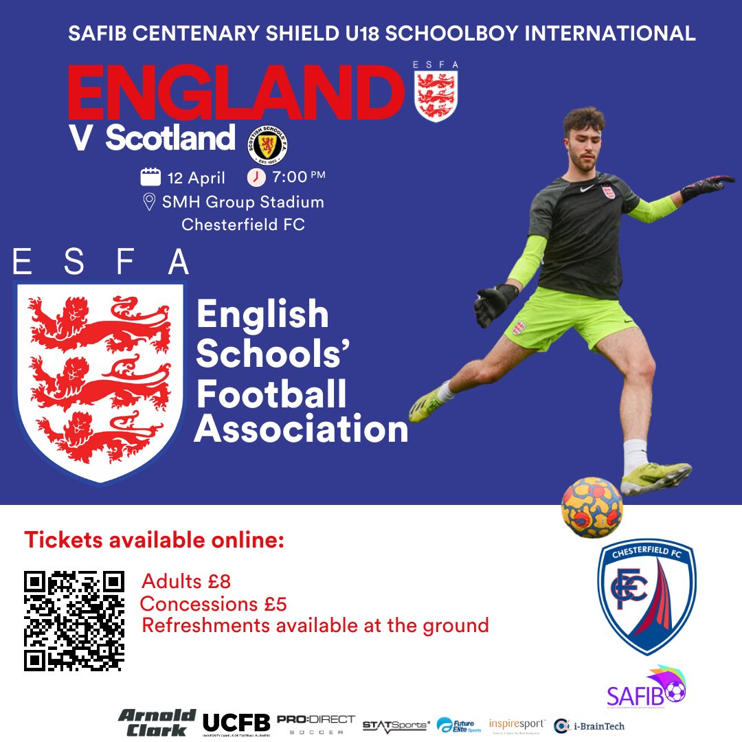 England Schoolboys to face counterparts from Scotland at the SMH Group Stadium. Details here 👇 chesterfield-fc.co.uk/news/england-s…