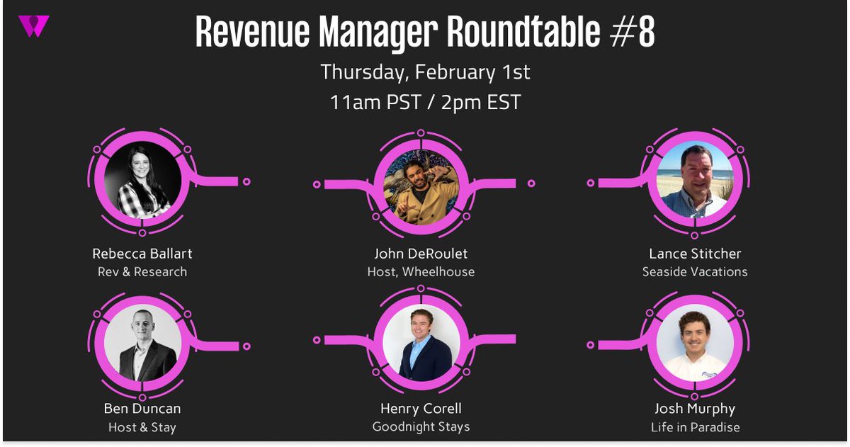 #STRTwit - IMO, the VR & STR worlds don't often enough overlap.  Therefore, wanted to flag a webinar for Twitter friends who want to dive into a fast growing aspect of the VR space - professional Revenue Management.

Link:  bit.ly/RMRoundtable8

Overview:

(Cont)