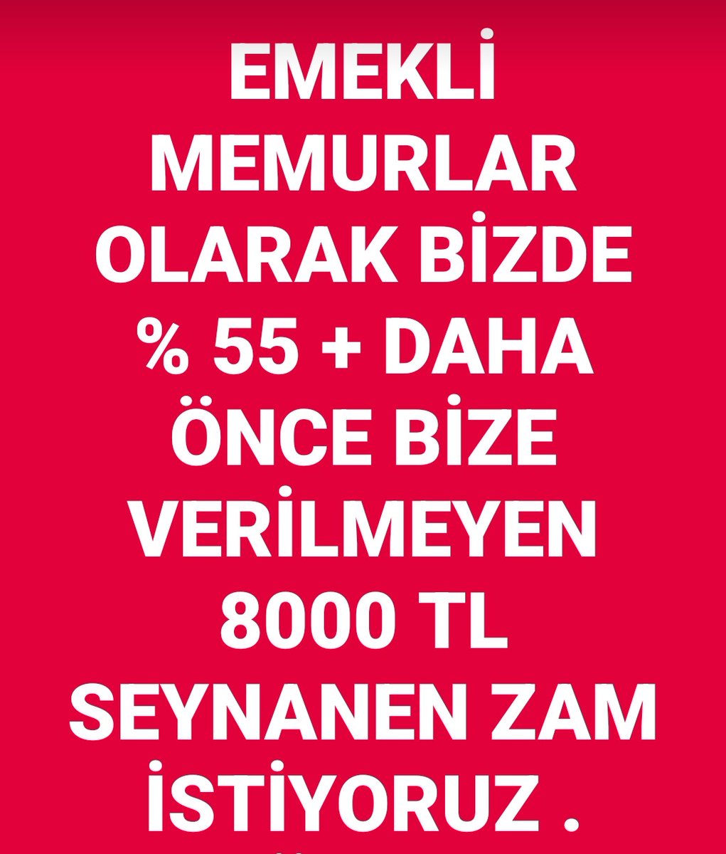 3600 sözü yerine getirilmeli, hak teslim edilmeli #3600Meclise
#sgk #gaye  #penalti
#EmekliMemuradaSeyyanen #Fenerbahce
#MemurEmeklileri
@RTErdogan
@tcbestepe
@isikhanvedat
@csgbakanligi
#hükümetistifadiyoremekli