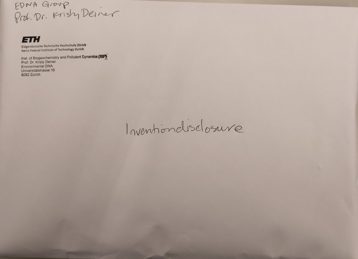 Not every day you get to submit an #invention disclosure! So excited for what this will change for the use of #eDNA analysis for biodiversity monitoring!