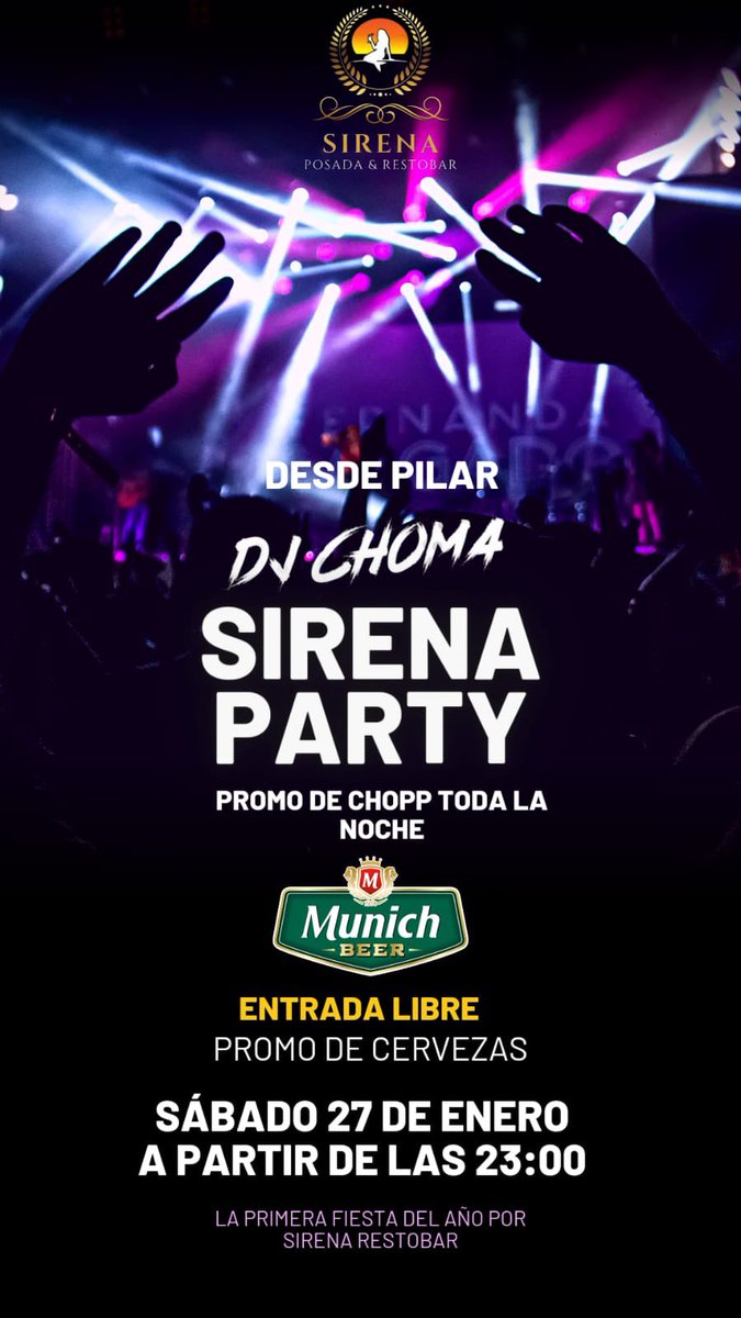 BarSirena's tweet photo. Este sábado por Sirena Restobar🍻 Veni a disfrutar con amigos y familiares de una buena cena y compartir con nosotros una noche inolvidable. A partir de las 23:00 hs podes disfrutar y bailar 💃🏻 🕺🏻 desde Pilar DJ Choma en vivo 🥳🎉🎊🔊 

Te Esperamos !! https://t.co/SIOoblBJ7Y