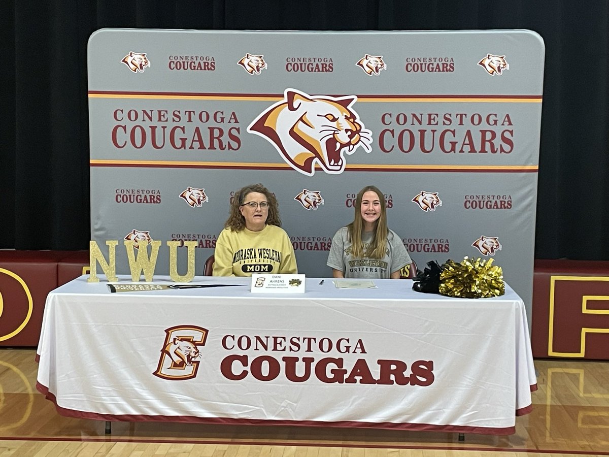 Congratulations to Dani Ahrens on signing with Nebraska Wesleyan today for Cross Country, Track, and Cheer!