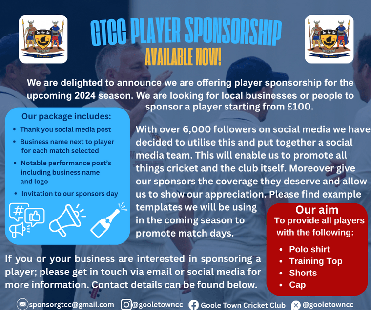 Player Sponsorship #Pitchero
gooletowncc.co.uk/news/player-sp…