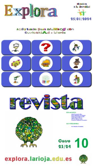 Acabada nuestra revista nº 10 del curso 23/24 con nuevas actividades de Pi, Leo, Feli, Tecla, Jake, Chispa y Lug, curiosidades y juegos. drive.google.com/file/d/1RzkClc…