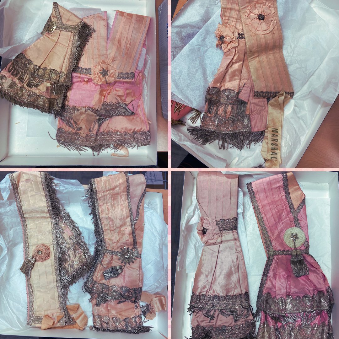 DavidsonArchive's tweet photo. On Wednesdays we wear 🎀 PINK!💕

Before red and black, the college's colors were light pink and light blue referring to the literary societies: Eumanean and Philanthropic. 
Read more about college colors:
https://t.co/UlTpHyGBBX

Regalia: E White, CR Jenkins, M Moore, M Lafferty https://t.co/xcip1TqXDV
