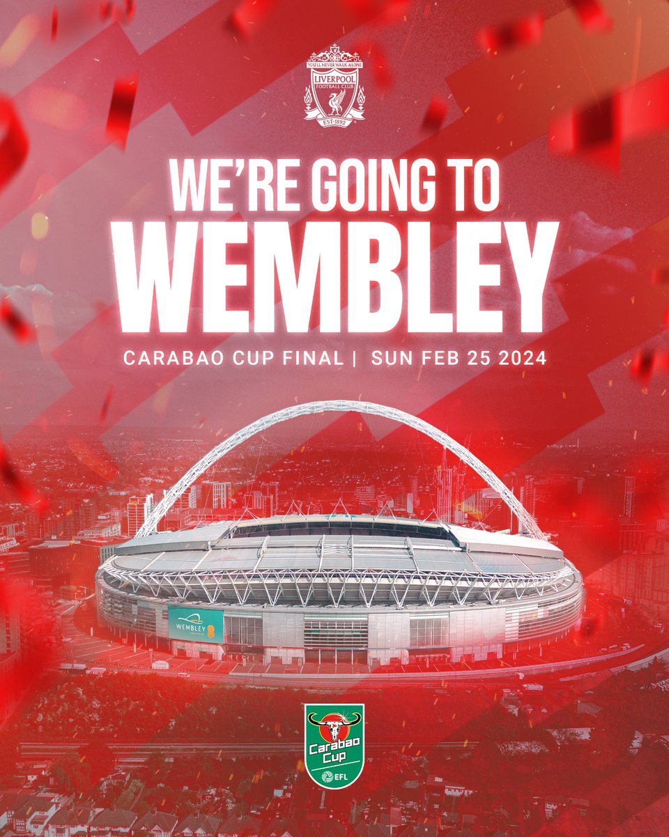 The Reds are going to Wembley 😤

#CarabaoCup