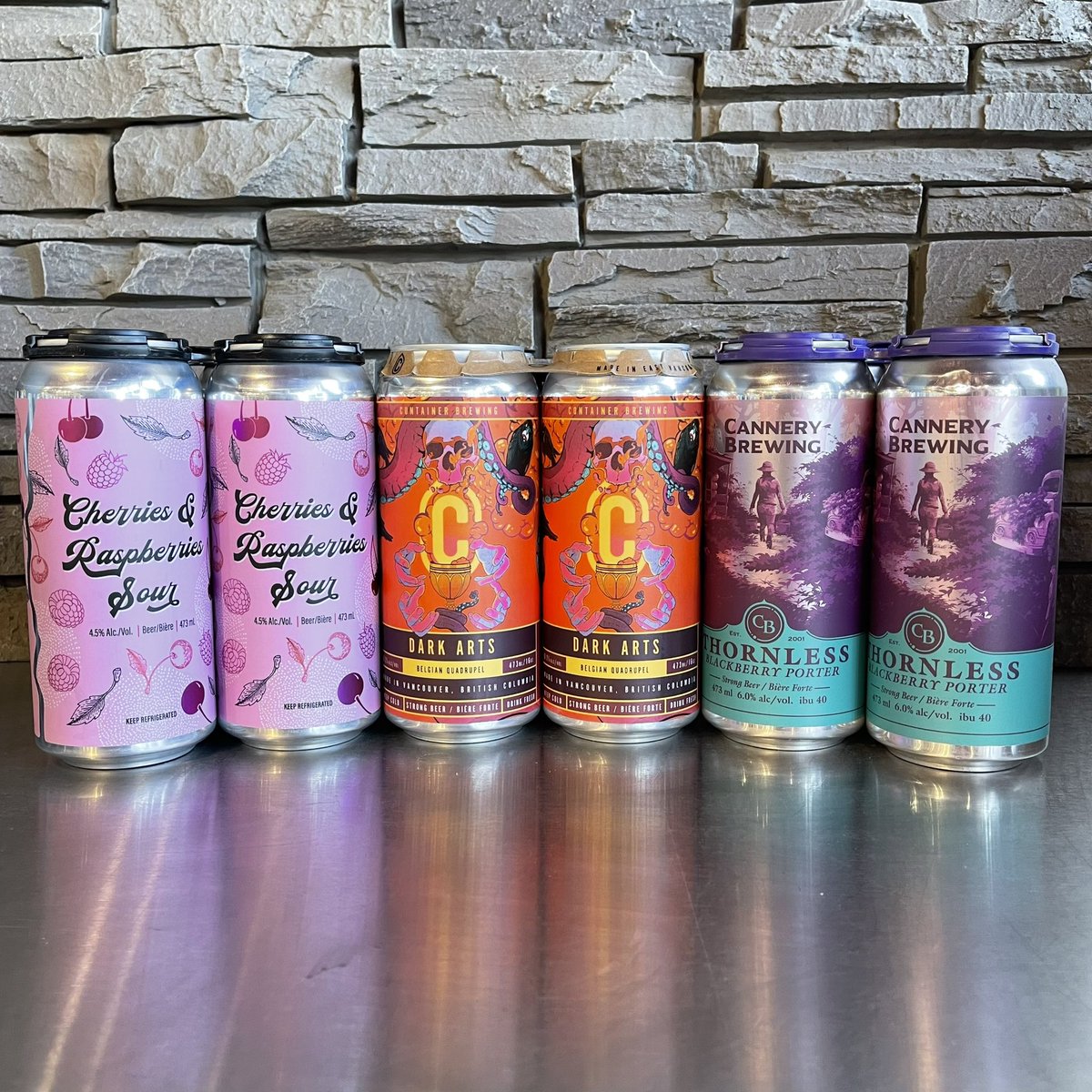 LPSpirits's tweet photo. Warmer weather showed up just as these 3 beauties from the #craftbeer world hit our cooler!
@blindmanbrewery #CherriesandRaspberries #Sour.
@containerbeer
#DarkArts #BelgianQuadrupel.
@CanneryBrewing
#Thornless #Blackberry #Porter.
#Cheers to #AlbertaCraftBeer and #BCCraftBeer🍻 https://t.co/3hCXdoQnNn