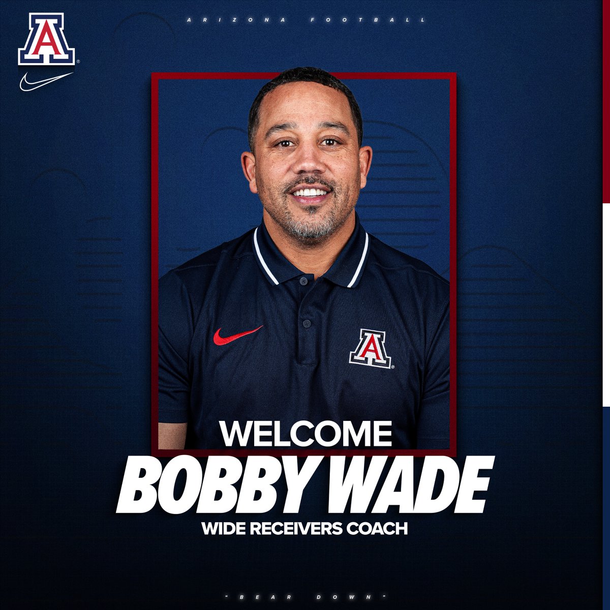 Arizona Football (@arizonafball) on Twitter photo ๐๐๐๐๐ฃ๐ ๐ค๐ฃ ๐ฉ๐๐ ๐๐๐๐ก๐, ๐๐ฃ๐ ๐ฃ๐ค๐ฌ ๐ค๐ฃ ๐ฉ๐๐ ๐จ๐๐๐๐ก๐๐ฃ๐...
From most career receiving yards, to the Ring of Honor, and now your Wide Receivers Coach.
Welcome back home, <a href="/CoachBobbyWade/">Bobby Wade</a>! ๐ ๐ ๐๐๐๐๐ฃ๐ ๐ค๐ฃ ๐ฉ๐๐ ๐๐๐๐ก๐, ๐๐ฃ๐ ๐ฃ๐ค๐ฌ ๐ค๐ฃ ๐ฉ๐๐ ๐จ๐๐๐๐ก๐๐ฃ๐...
From most career receiving yards, to the Ring of Honor, and now your Wide Receivers Coach.
Welcome back home, <a href="/CoachBobbyWade/">Bobby Wade</a>! ๐ ๐