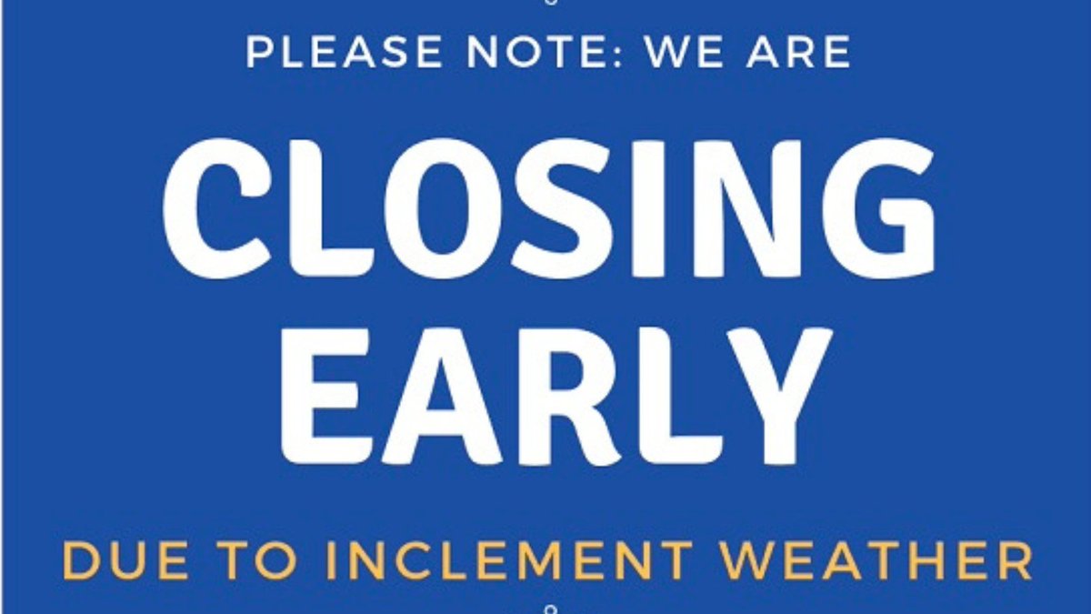 Due to inclement weather YCCC's Sanford and Wells campuses will be closing at 6pm today, January 24th.  No classes or operations will be held.